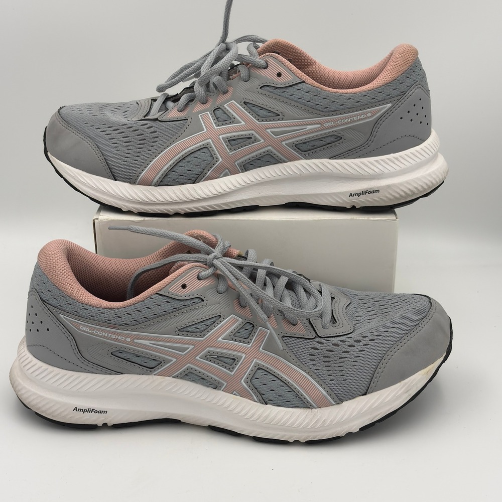 Asics Ortholite Grey Pink Mesh Running Shoes Sneakers Womens Athletic - Picture 10 of 14